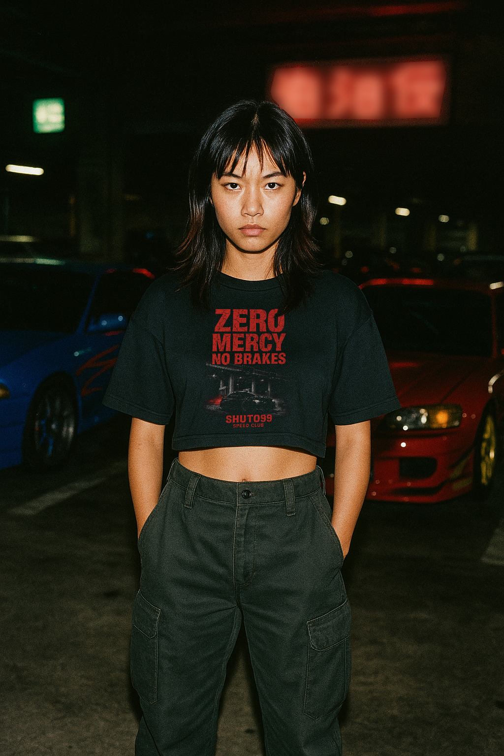 00 ZERO MERCY - Oversized Crop Top